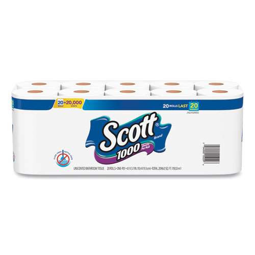 Photos - Toilet Paper Holder Scott 1000 Bathroom Tissue, Septic Safe, 1-ply, White, 1000 Sheet/roll, 20 