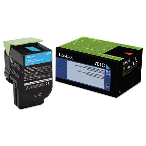 Photos - Ink & Toner Cartridge Lexmark 70c10c0 Return Program Toner, 1,000 Page-yield, Cyan ( LEX70C10C0 
