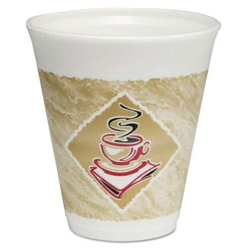 Photos - Darts Dart Cafe G Foam Hot/cold Cups, 12 Oz, Brown/red/white, 1,000/carton ( DCC