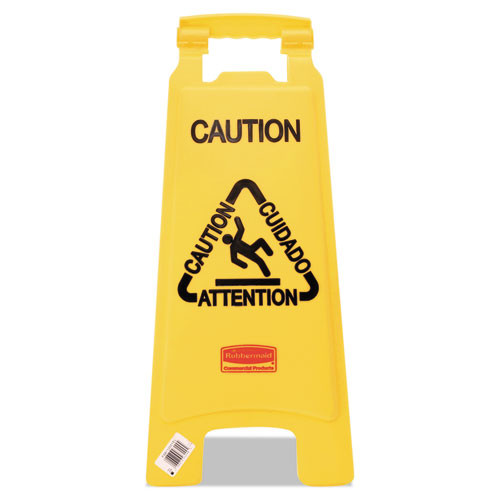 Photos - Vacuum Cleaner Accessory Rubbermaid Commercial Multilingual "caution" Floor Sign, 11 X 12 X 25, Bri 