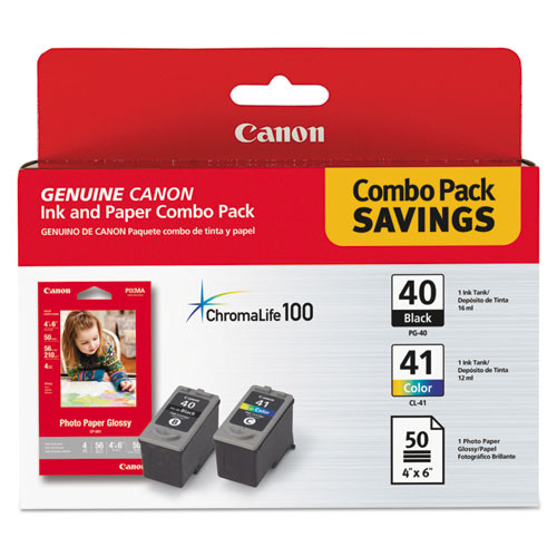 Canon 0615b009 (pg-40/cl-41) Chromalife100+ Ink/paper Combo, Black/tri-color ( CNM0615B009 )