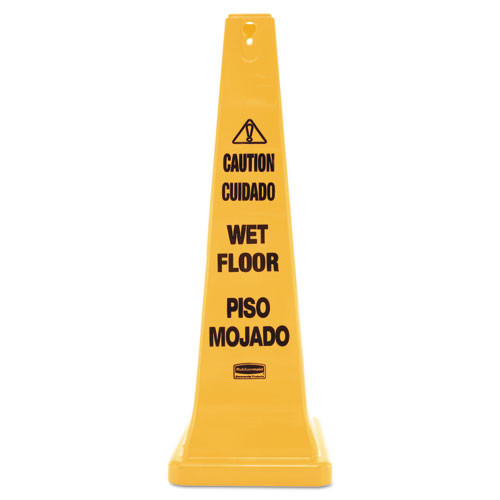 Photos - Vacuum Cleaner Accessory Rubbermaid Commercial Multilingual Wet Floor Safety Cone, 12.25 X 12.25 X 