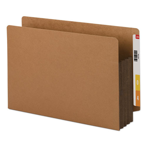 Smead Redrope Drop-front End Tab File Pockets With Fully Lined Colored Gussets, 3.5 Exp, Legal Size, Redrope/dark Brown, 10/box