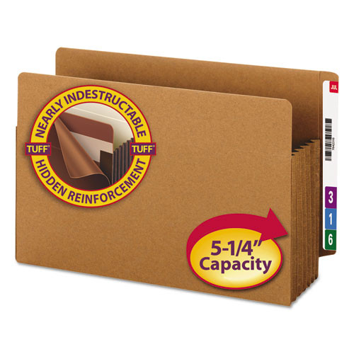 Smead Heavy-duty Redrope End Tab Tuff Pockets, 5.25 Expansion, Legal Size, Redrope, 10/box ( SMD74790 )