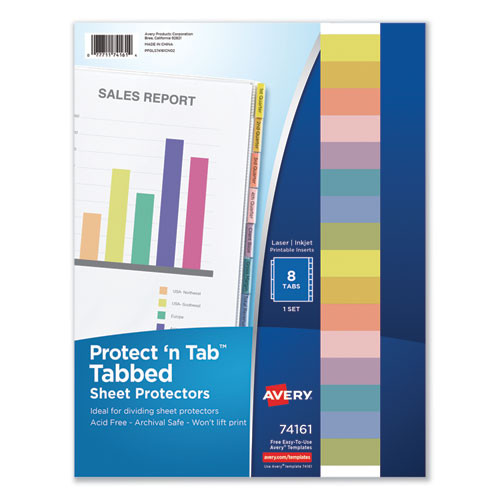 Avery Protect n Tab Top-load Clear Sheet Protectors W/eight Tabs, Letter ( AVE74161 )
