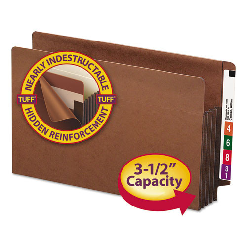 Smead Heavy-duty Redrope End Tab Tuff Pockets, 3.5 Expansion, Legal Size, Redrope, 10/box ( SMD74780 )
