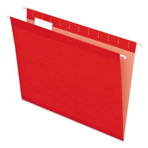 Pendaflex Colored Reinforced Hanging Folders, Letter Size, 1/5-cut Tab, Red, 25/box ( PFX415215RED ) - 04152 1/5 RED - Supplies Pendaflex Colored Reinforced Hanging Folders, Lett sku 04152 1/5 RED