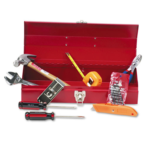 Great Neck 16-piece Light-duty Office Tool Kit, Metal Box, Red ( GNSCTB9 )