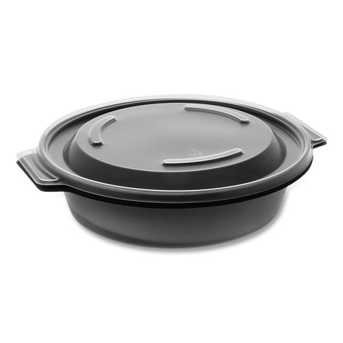 Pactiv Evergreen Earthchoice Mealmaster Container With Lid, 16 Oz, 7 X 7 X 1.8, Black/clear, 252/carton ( PCT0CN8071600BL )