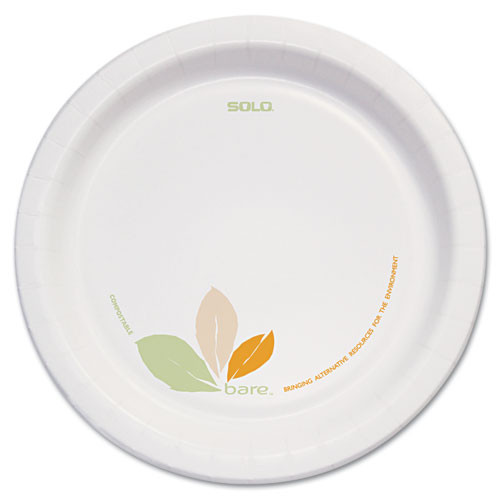Photos - Darts Dart Bare Paper Eco-forward Dinnerware, Plate, 8.5" Dia, Green/tan, 125/pa