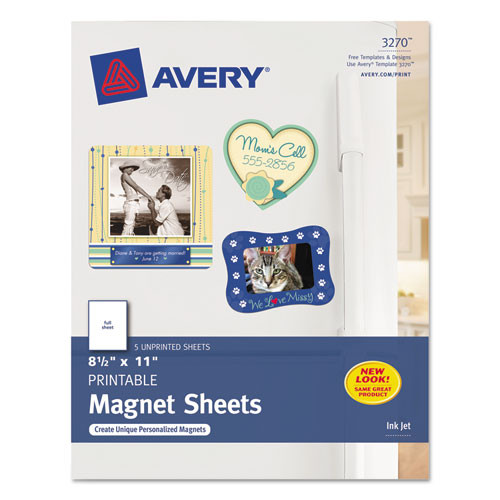 Photos - Office Paper Avery Printable Magnet Sheets, 8.5 X 11, White, 5/pack  03270( AVE3270 )