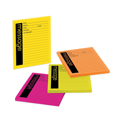 Post-it Notes Super Sticky Self-stick Message Pad, Note Ruled, 4 X 5, Energy Boost Collection Colors, 50 Sheets/pad, 4 Pads/pa