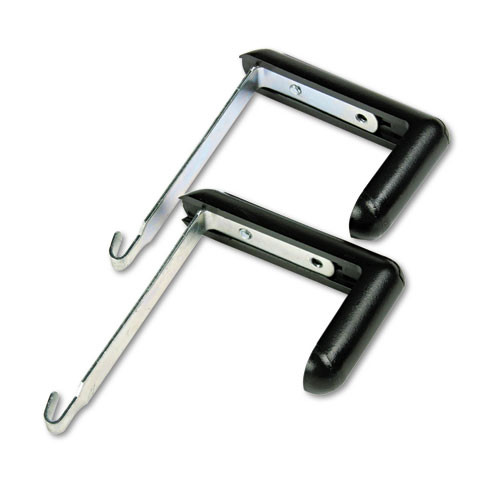 Quartet Adjustable Cubicle Hangers, For 1.5 To 3 Thick Partition Walls, Aluminum/black, 2/set ( QRT7502 )