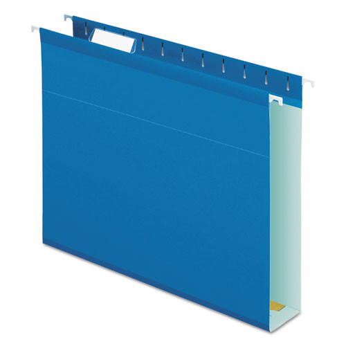 Pendaflex Extra Capacity Reinforced Hanging File Folders With Box Bottom, Letter Size, 1/5-cut Tab, Blue, 25/box ( PFX4152X2BLU 