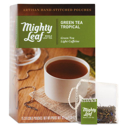 Photos - Coffee Maker Mighty Leaf Tea Whole Leaf Tea Pouches, Green Tea Tropical, 15/box ( PEE51