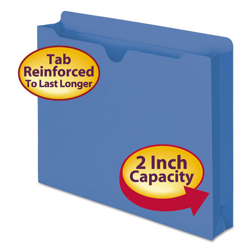 Smead Colored File Jackets With Reinforced Double-ply Tab, Straight Tab, Letter Size, Blue, 50/box ( SMD75562 )