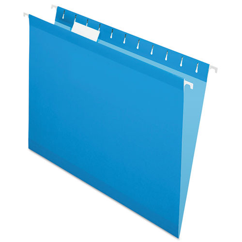 Pendaflex Colored Reinforced Hanging Folders, Letter Size, 1/5-cut Tab, Blue, 25/box ( PFX415215BLU )