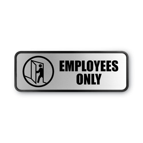 Photos - Other for repair Cosco Brushed Metal Office Sign, Employees Only, 9 X 3, Silver ( COS098206 