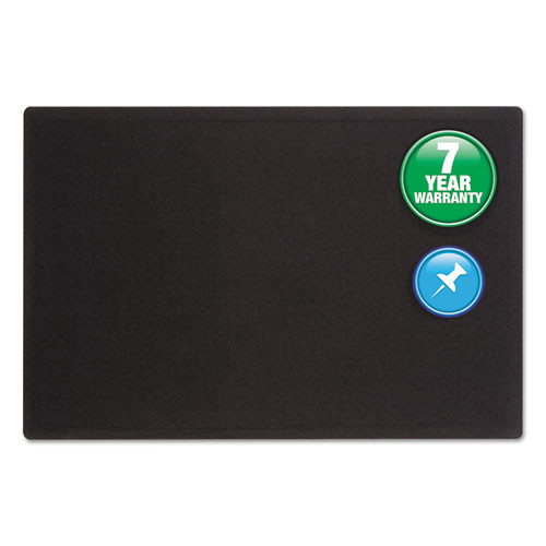 Quartet Oval Office Fabric Bulletin Board, 36 X 24, Black ( QRT7683BK )