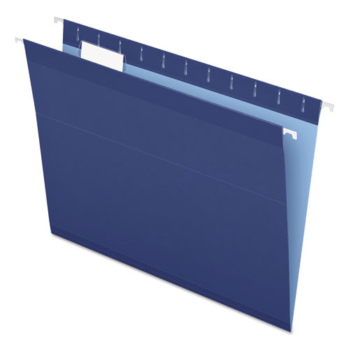 Pendaflex Colored Reinforced Hanging Folders, Letter Size, 1/5-cut Tab, Navy, 25/box ( PFX415215NAV )