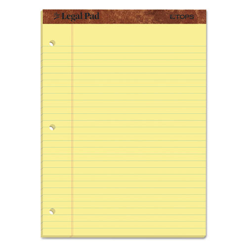 TOPS the Legal Pad Ruled Perforated Pads, Wide/legal Rule, 50 Canary-yellow 8.5 X 11.75 Sheets, Dozen ( TOP75351 )