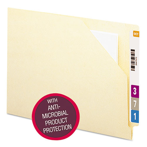 Smead End Tab File Jacket With Antimicrobial Product Protection, Shelf-master Reinforced Straight Tab, Letter Size, Manila, 100/