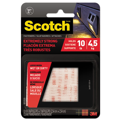 Scotch Extreme Fasteners, 1 X 1, White, 6/pack ( MMMRFD7020 )