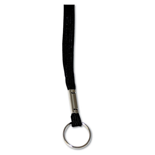 Advantus Deluxe Lanyards, Metal Ring Fastener, 36 Long, Black, 24/box ( AVT75423 )