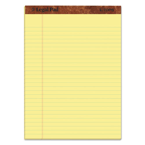 TOPS the Legal Pad Ruled Pads, Wide/legal Rule, 8.5 X 11.75, Canary, 50 Sheets, Dozen ( TOP7532 )