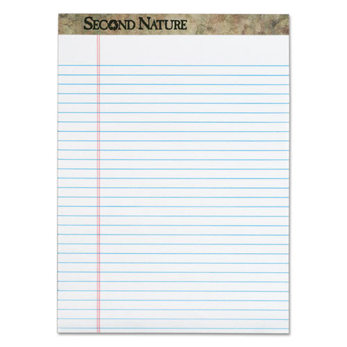 TOPS Second Nature Recycled Ruled Pads, Wide/legal Rule, 50 White 8.5 X 11.75 Sheets, Dozen ( TOP74880 )