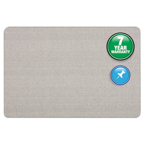 Quartet Oval Office Fabric Bulletin Board, 36 X 24, Gray ( QRT7683G )