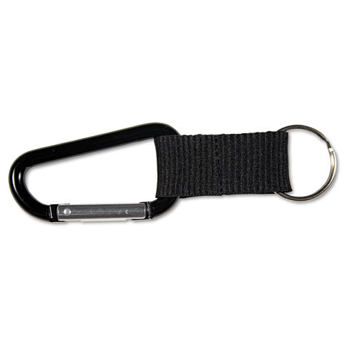 Advantus Carabiner Key Chains, Split Key Rings, Aluminum, Black, 10/pack ( AVT75556 )