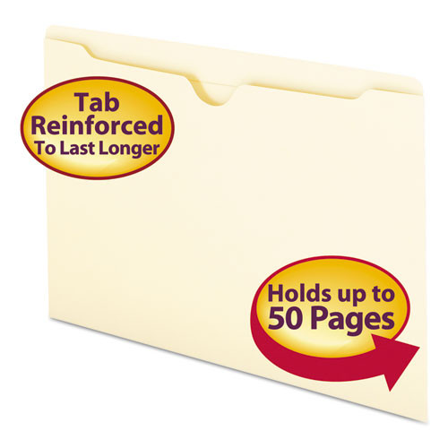 Smead Manila File Jackets, 2-ply Straight Tab, Legal Size, Manila, 100/box ( SMD76500 )