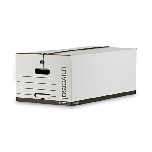 Universal Deluxe Quick Set-up String-and-button Boxes, Legal Files, White, 12/carton ( UNV75131 )