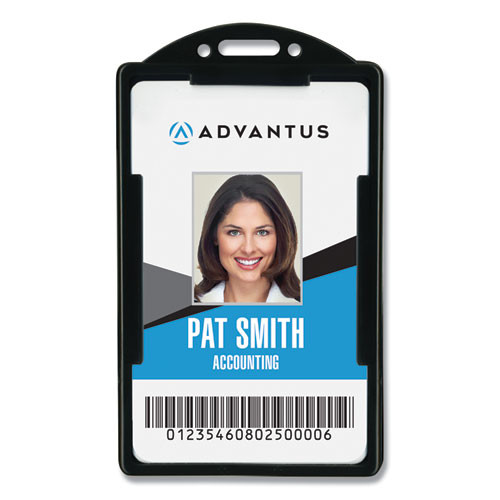 Advantus Id Card Holders, Vertical, Black 2.38 X 3.68 Holder, 2.13 X 3.38 Insert, 25/pack ( AVT75657 )