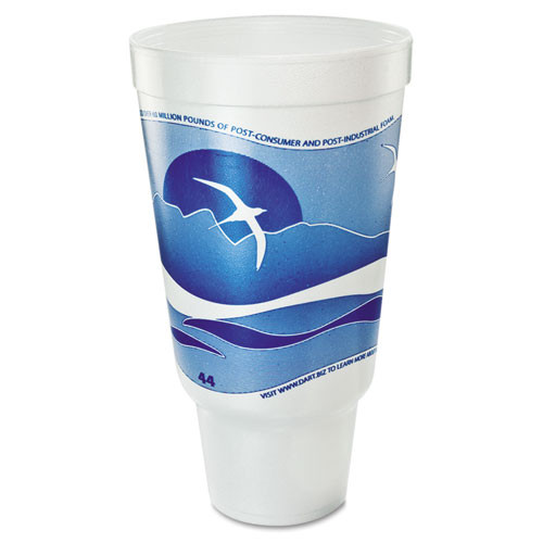 Photos - Darts Dart Horizon Hot/cold Foam Drinking Cups, 44 Oz, Ocean Blue/white, 15/bag,