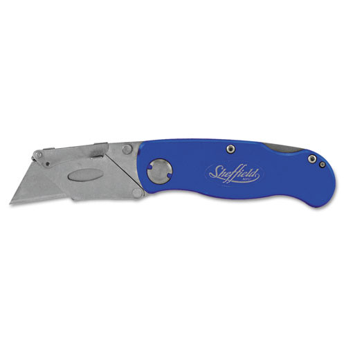 Photos - Utility Knife Great Neck Sheffield Folding Lockback Knife, 1 Utility Blade, Blue ( GNS12
