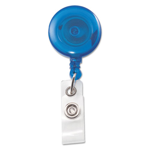 Advantus Translucent Retractable Id Card Reel, 30 Extension, Blue, 12/pack ( AVT75472 )