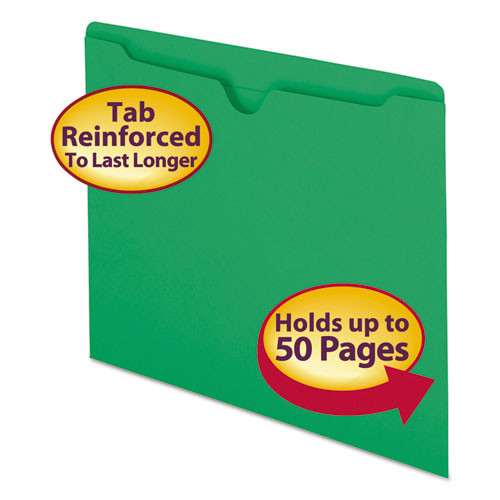 Smead Colored File Jackets With Reinforced Double-ply Tab, Straight Tab, Letter Size, Green, 100/box ( SMD75503 )