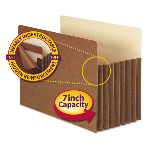 Smead Redrope Tuff Pocket Drop-front File Pockets W/ Fully Lined Gussets, 7 Expansion, Legal Size, Redrope, 5/box ( SMD74395 )
