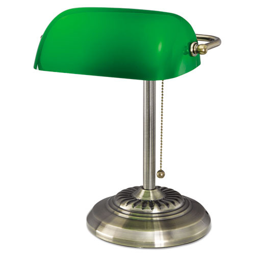 Photos - Chandelier / Lamp Alera Traditional Banker's Lamp, Green Glass Shade, 10.5"w X 11"d X 13"h, 