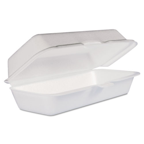 Photos - Darts Dart Foam Hinged Lid Container, Hot Dog Container, 3.8 X 7.1 X 2.3, White,