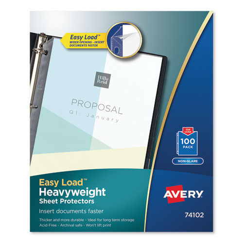 Avery Top-load Poly Sheet Protectors, Heavy Gauge, Letter, Nonglare, 100/box ( AVE74102 )