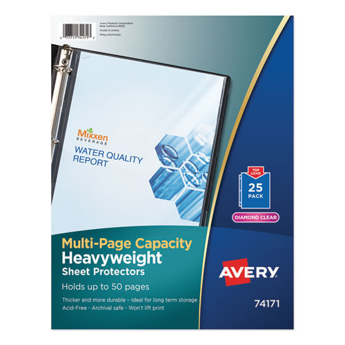 Avery Multi-page Top-load Sheet Protectors, Heavy Gauge, Letter, Clear, 25/pack ( AVE74171 )
