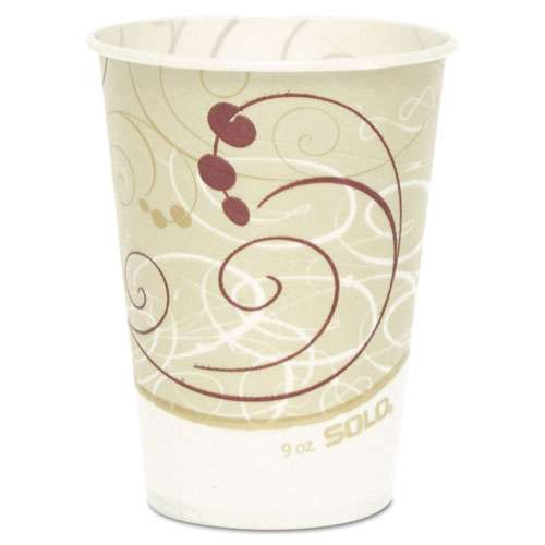 Photos - Darts Dart Symphony Design Wax-coated Paper Cold Cup, 9 Oz, Beige/white, 100/sle