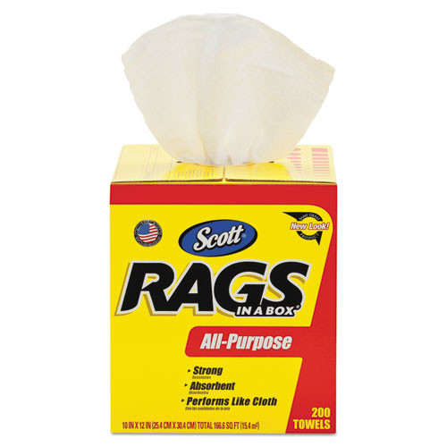 Scott Rags In A Box, Pop-up Box, 10 X 12, White, 200/box ( KCC75260 )