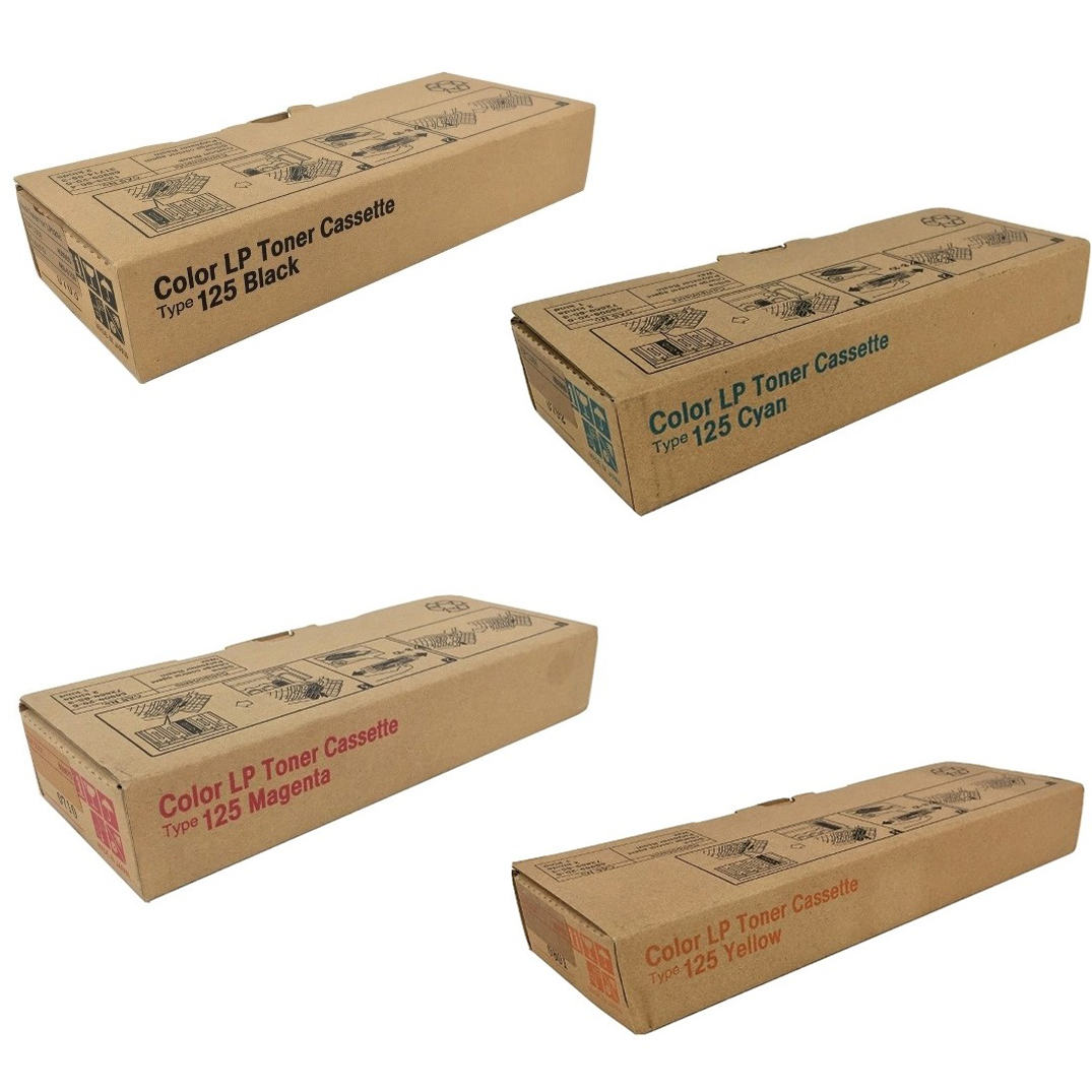 Ricoh Type 125 Set | 400963, 400969, 400975, 400981 | Original Ricoh Laser Toner Cartridges  Black, Cyan, Magenta, Yellow