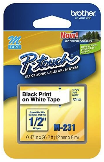 Photos - Other consumables Brother M231 | Original  1/2 - inch Tape - Black on White ( BRTM231 