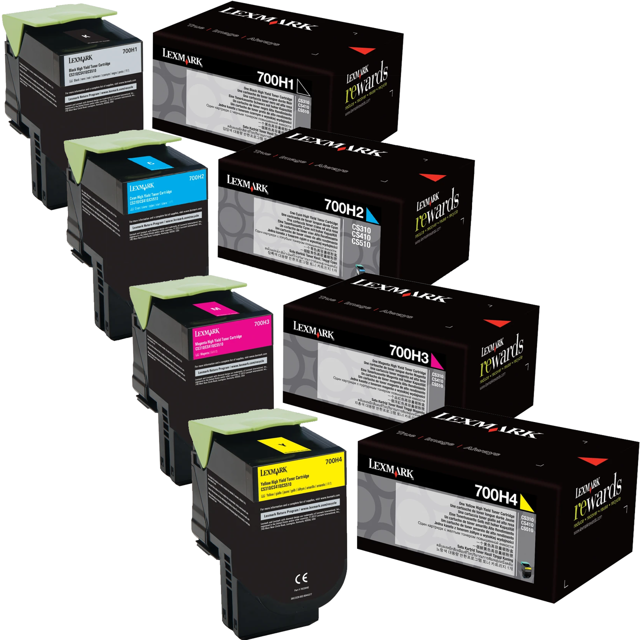 Photos - Ink & Toner Cartridge Lexmark 700H Set | 70C0H10, 70C0H20, 70C0H30, 70C0H40 | Original  H 