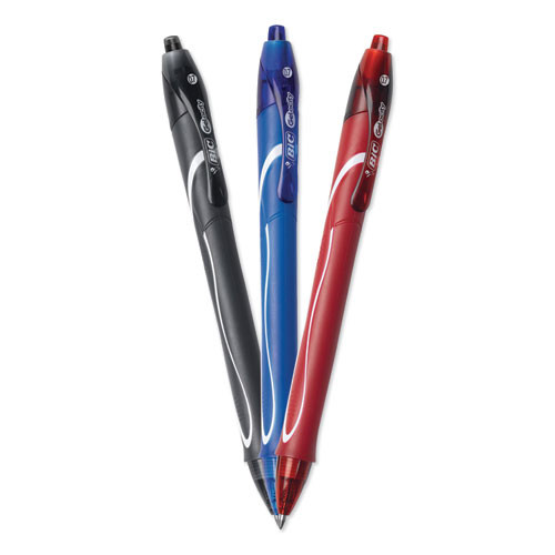 BIC Gel-ocity Quick Dry Gel Pen, Retractable, Fine 0.7 Mm, Three Assorted Ink And Barrel Colors, Dozen ( BICRGLCG11AST )